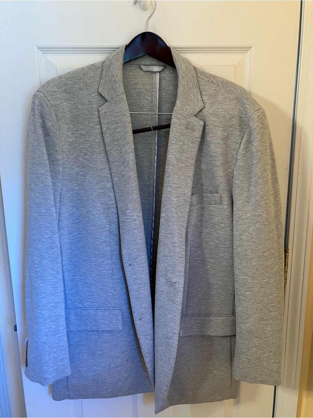 Alfani Heather Gray Knit Blazer - Open Front Sport Coat